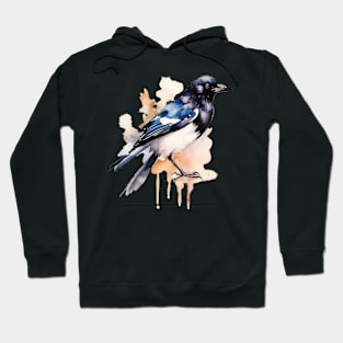 Watercolor Magpie Hoodie